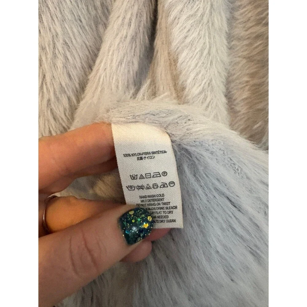 FREE PEOPLE size XS silver gray Faux Fur Cardi Sweater Cardigan Silver $148.